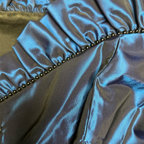 Vintage Iridescent Blue Corset-Style Off-Shoulder Top  - Small - Picture 15 of 16